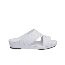Load image into Gallery viewer, Mens Arabic Sandals Buckle in Cross Stitch in Full White

