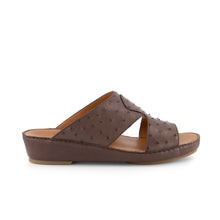 Load image into Gallery viewer, Arabic Crown Sandals in Brown (Ostrich)
